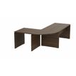 Bureau manager MOKA - avec angle et retour - L260 x P180 cm - plateau droit - imitation noyer brun
