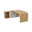 3617350000887-Bureau manager MOKA - L202 x P180 cm - avec console retour - plateau arqué - imitation chêne clair--0