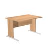 Bureau droit Trend - L120 - Pieds bois - plateau imitation hêtre