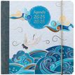3664447200255-Agenda à élastique Sakura - 1 semaine sur 2 pages - 16,5 x 16,5 cm - vagues - Oberthur--0