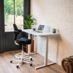 Bureau électrique UGO - L120x70cm - pieds blancs - plateau blanc laqué