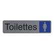 3130630671633-Exacompta - Plaque de signalisation Toilettes dames - 165 x 44 mm - aluminium brossé-P_405121401_3-0