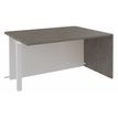 Banque d'accueil Module d'extrémité PMR OLA - L140 x H72,5 x P115 cm - structure blanc perle, plateau chêne gris