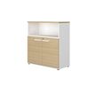 3483601097865-Rangement mi-haut CONNEXION - L80 x H109 x P45 - 2 portes - 1 étagère - 1 niche - Chêne-P_405137438_1-0
