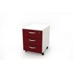7331910015550-Caisson mobile - 3 tiroirs - L41xP50xH52,2 cm - structure blanche, façade prune-P_405149642_1-0