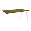 3253310341104-Bureau simple STEELY - L160 cm - Bureau suivant - Pieds blanc - plateau imitation noyer-P_405150750_1-0