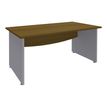 3253310426368-Bureau droit DUAL - L160 - Pieds alu - plateau imitation noyer-P_405152154_1-0
