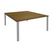 Bureau Bench IRIS - L180 cm - Plan de départ - Pieds aluminium - plateau imitation noyer