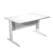 Bureau droit Trend - L120 - Pieds métals - plateau blanc - pied blanc