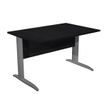 Bureau droit Trend - L140 - Pieds métals - plateau imitation frêne noir - pied anthracite