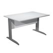 Bureau droit Trend - L140 - Pieds métals - plateau gris - pied anthracite