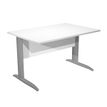Bureau droit Trend - L160 - Pieds métals - plateau blanc - pied anthracite