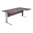 Bureau compact Trend - L160 cm - retour à droite - Pieds métals anthracite - plateau imitation frêne toscan - (pieds de renfort obligatoire à rajouter - non inclus)