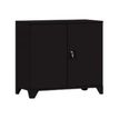 3219099259733-Armoire démontable à portes battantes avec pieds - 80x80 cm - rouge nacré-Angle gauche-0