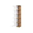 3483600598226-Bibliothèque XENON - L75 x H188 x P36 - Blanc/merisier italien (côtés de finition non com-Angle droit-0