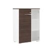 3483600647412-Rangement mi-hauteur XENON - L80 x H114 x P45 - 2 portes dont 1 vitrée - Chêne royal-Angle gauche-0