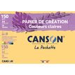 Canson Création - Pochette papier à dessin - 12 feuilles - A4 - 150 gr - couleurs claires
