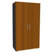 Armoire haute IDRA/DUAL - H180 x L80 x P47 - 2 portes - Corps anthracite - Portes et dessus imitation Merisier