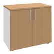 3253310174559-Armoire basse IDRA/DUAL - H72 x L80 x P47 - 2 portes - Corps blanc - Dessus et portes imita-P_79377100_1-0