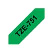 4977766692434-Brother TZe751 - Ruban d'étiquettes auto-adhésives - 1 rouleau (24 mm x 8 m) - fond vert -P_79388323_7-0