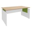 Bureau INEO JET UP Bureau Vallée - Réglable en hauteur - L140 x H74/78/82 x P80 cm - Pieds blanc - plateau imitation chêne clair - Entretoise Anis