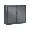 Armoire basse monobloc à rideaux GENERIC - 100 x 120 x 43 cm - anthracite/anthracite