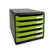9002493423640-Exacompta BigBox Plus - Module de classement 5 tiroirs - noir/vert anis-P_79403136_1-0