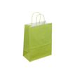 50 Sacs cadeau kraft - poignées torsadées - 18 cm x 8 cm x 22 cm - vert