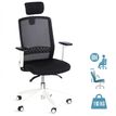 Fauteuil de bureau SCOTT - accoudoirs réglables - appuie-tête réglable - noir base blanche