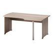 Bureau compact à droite JAZZ+ - 160 cm - Pieds panneaux - Chêne gris