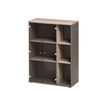 3483600784186-Rangement haut JAZZ+ - L80 x H112 x P39 - 2 portes vitrées - Chêne gris-P_79426219_1-0