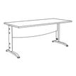3253310161634-Bureau droit IDRA - L160 cm - Pieds alu - plateau imitation Chêne gris-P_79432178_6-3