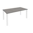 Bureau droit EXPRIM - L160 cm - Plateau imitation Chêne gris - Pieds blanc