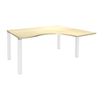 Bureau compact EXPRIM - L180 cm - Retour droite - Plateau imitation Erable - Pieds blanc (Pieds de renfort obligatoire à rajouter - non inclus)