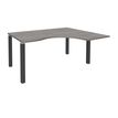 3253310164468-Bureau compact EXPRIM - L180 cm - Retour droite - Plateau imitation Chêne gris - Pieds carbone (Pieds de renfort obligato-P_79432327_1-0
