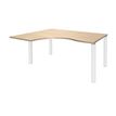3253310164567-Bureau compact EXPRIM - L180 cm - Retour gauche - Plateau imitation Chêne clair - Pieds blanc (Pieds de renfort obligato-P_79432337_1-0