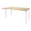 3253310165168-Bureau Vague EXPRIM - L160 cm - Retour gauche - Plateau imitation Chêne clair - Pieds blan-P_79432397_1-0