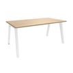 3253310157750-Bureau simple STEELY - L180 cm - Pieds blanc - plateau imitation Chêne clair-P_79432447_1-0