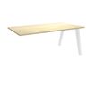 3253310162310-Bureau simple STEELY - L140 cm - Bureau suivant - Pieds blanc - plateau imitation Erable-P_79432512_1-0