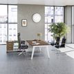 3253310163317-Bureau STEELY Manager - L180 x P100 x H72,5 cm - plateau imitation Chêne clair - Pieds bla-P_79432612_3-1