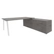 3253310163379-Bureau STEELY Manager - L180 x P100 x H72,5 cm - console retour à droite (2 tiroirs) L200 x P60 x H72,5 cm - pieds blanc - -P_79432618_1-0