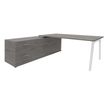 3253310163416-Bureau STEELY Manager - L180 x P100 x H72,5 cm - console retour à gauche (2 tiroirs) L200 x P60 x H72,5 cm - pieds blanc - -P_79432622_1-0