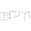 3253310163416-Bureau STEELY Manager - L180 x P100 x H72,5 cm - console retour à gauche (2 tiroirs) L200 x P60 x H72,5 cm - pieds blanc - -P_79432622_5-3