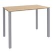 3253310158450-Table Lounge - L120xH105xP60 cm - 4 Pieds alu - plateau imitation chêne clair-P_79432734_1-0