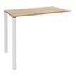 3253310158542-Table Lounge - L120xH105xP60 cm - 2 Pieds blancs - plateau imitation chêne clair-P_79432742_1-0
