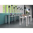 3253310158665-Table Lounge 4 pieds - L80xH105xP80 cm - Pied blanc - plateau imitation chêne gris-P_79432754_2-1