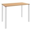 3253310166486-Table Lounge 4 pieds - L140xH105xP80 cm - Pied blanc - plateau imitation hêtre-P_79432842_1-0