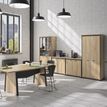 3483600874337-Rangement bas MAMBO - L80 x H82 x P46 - 2 portes - Chêne Sonoma/noir-P_79433387_2-1