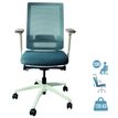 Fauteuil de bureau BRIAN - accoudoirs réglables - appui-tête en option - dossier en résille - Bleu