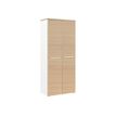 Armoire hautes YES ! - L80 x H187 x P42 - 2 portes - Façade et dessus chêne structuré